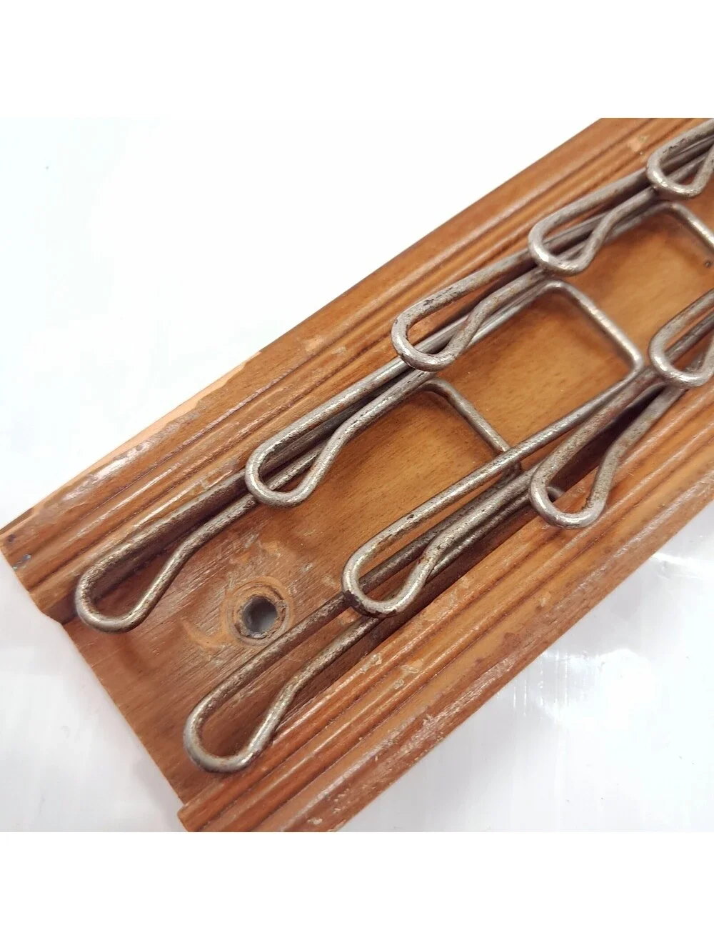 Vintage Tie Rack Belt Rack Tie Organizer Wood metal 13 Hooks organizer wall hook